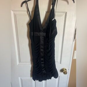 Elegant Black Ruched Dress